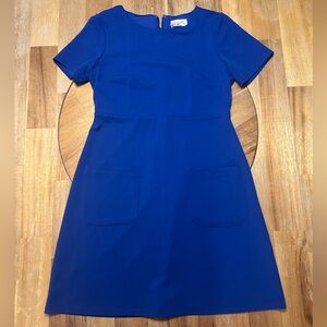 Tahari Royal Blue Mini Dress with Front Pocket Details